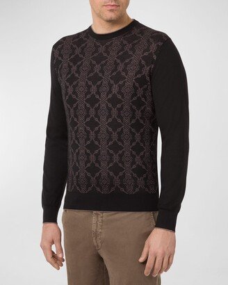 Men's Patterned Cashmere-Silk Sweater