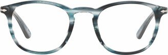 Striped Square-Frame Glasses