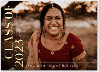 Graduation Announcements: Vertical Class Graduation Announcement, White, 5X7, Standard Smooth Cardstock, Square