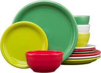 Mixed Colors Holiday Bistro 12-pc Dinnerware Set, Service for 4