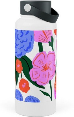 Photo Water Bottles: Garden Floral - Brights Stainless Steel Wide Mouth Water Bottle, 30Oz, Wide Mouth, Multicolor
