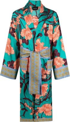 Graphic-Print Silk Robe