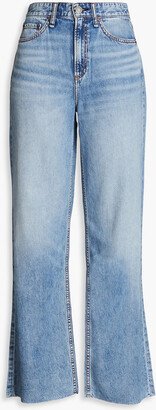 Logan faded high-rise wide-leg jeans