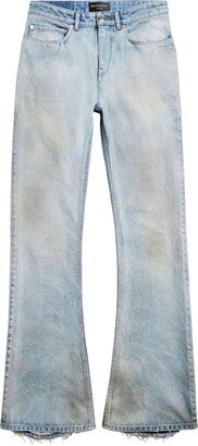 Distressed-Effect Flared Jeans-AA