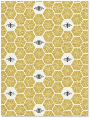 Journals: Bees Stitched Honeycomb - Gold Journal, Yellow