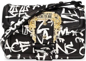 Doodle Printed Buckle Detailed Crossbody Bag