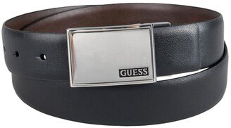 Men's Reversible Enamel Plaque Buckle Jean Belt - Black, Brown