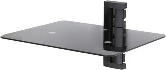 Wall Mounted AV Component Shelving System with 1 Shelf Black - AVF