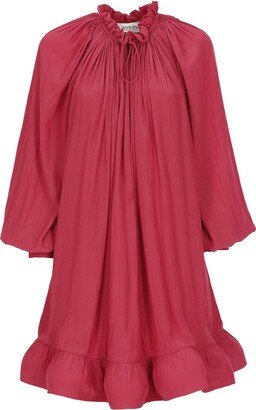 Charmeuse Ruffle Detailed Mini Dress