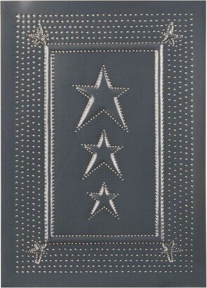 Handcrafted Punched Tin Embossed Star Panel in Country