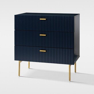 Art of Living Designs Brian 32'' Tall 3 Drawer Bachelors Chest with storage for bedroom | ARTFUL LIVING DESIGN-NAVY