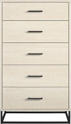 Kelly 5 Drawer Dresser Ivory Oak