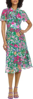 Floral A-Line Midi Dress