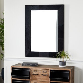 Studio 350 Rectangular Black Hair On Hide Wall Mirror, 31 X 42 - 31 x 2 x 40