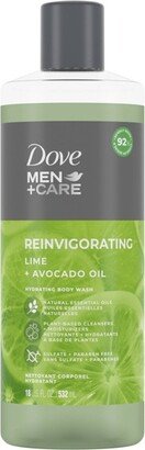 Dove Men+Care Reinvigorating Lime + Avocado Plant Based Hydrating Body Wash - 18 fl oz