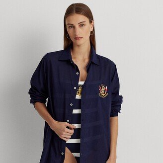 Ralph Lauren Cotton Voile Camp Shirt Cover-Up