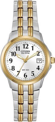 Women's Eco-Drive Dress Classic Two Tone Gold Stainless Steel Watch