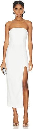 Adiba Strapless Round Edge Midi Dress in Cream