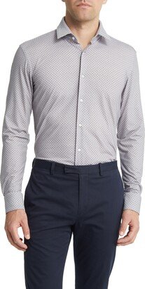 Hank Dot Print Slim Fit Stretch Dress Shirt