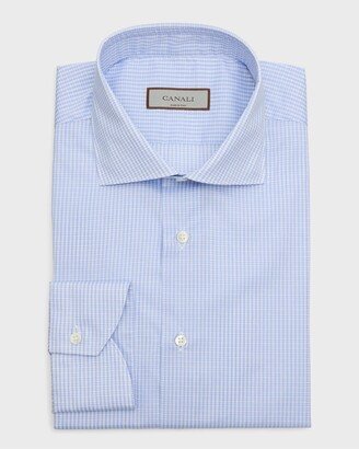 Men's Micro-Check Cotton Dress Shirt