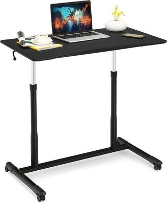 Height Adjustable Computer Desk Sit to Stand Rolling Notebook Table Black