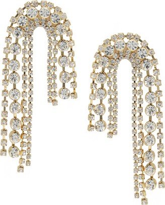 Glass Arch Chain 18K Gold Plated Statement Earrings