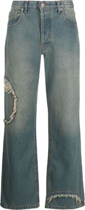 Edward Cuming Logo-Patch Wide-Leg Jeans