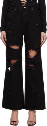 lesugiatelier Black Distressed Jeans