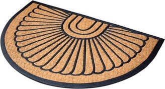 24 x 36 Half Round Doormat - tan, black