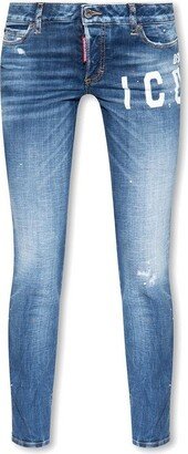 Jennifer Icon Printed Distressed Jeans