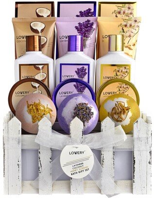 Lovery Coconut, Lavender, Jasmine, Honey and Almond Body Care 13 Piece Gift Set