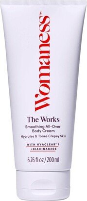 Womaness The Works Body Lotion Smooth Dry Crepey Menopause Skin with Niacinamide & Hyaluronic Acid Fresh - 6.76 fl oz