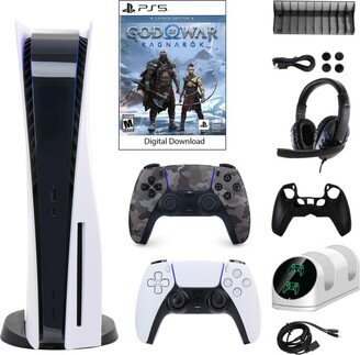 Sony PlayStation 5 Core Console with God of War: Ragnarok with Accessories and DualSense Controller in Grey Camo