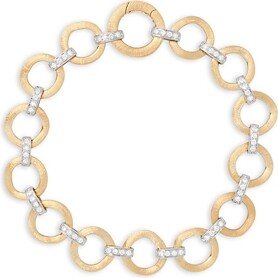 18K White & Yellow Gold Jaipur Link Diamond Flat Link Bracelet