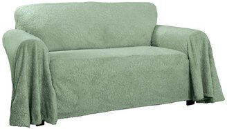 P/Kaufmann Home Plush Damask Throw Loveseat Slipcover