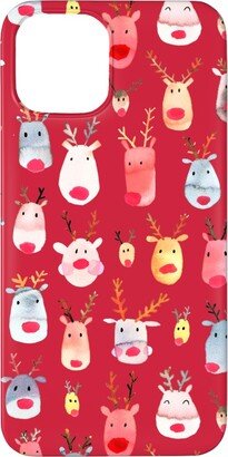 Custom Iphone Cases: Rudolph Reindeers Phone Case, Slim Case, Matte, Iphone 11 Pro Max, Red