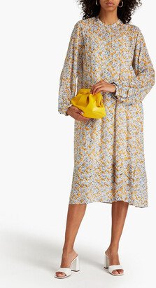 Elma pintucked floral-print chiffon midi dress