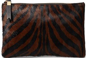 Leather Pouch Clutch Zebra (Hot Cocoa Multi) Handbags