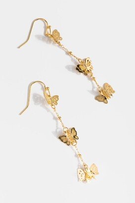 Women's Aalia Butterfly Linear Earrings in Gold by Size: One Size
