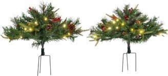 Homcom 22 2 Pack Prelit Cordless Artificial Christmas Tree