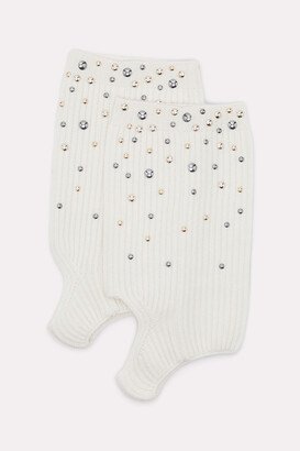 Stud-embellished cashmere leg warmers-AB