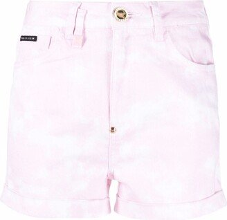 Hexagon denim hot pants