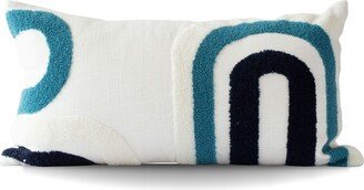 Rosie Boho Arches Pillow Cover in Blue || Lumbar Decorative