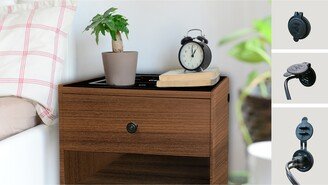 RASOO Wireless Charging Nightstand with USB Ports and Adjustable LED Light - High Quality MDF with Melamine Veneer