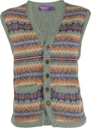 Fair Isle Intarsia-Knit Vest-AA