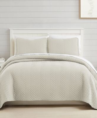 Solid Color Chevron Quilt Set Collection