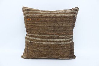 Throw Pillow, Kilim Pillow Cover, Covers, Brown Case, Striped Cushion, Oriental 732