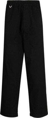 CHOCOOLATE Logo-Patch Cotton Straight-Leg Trousers