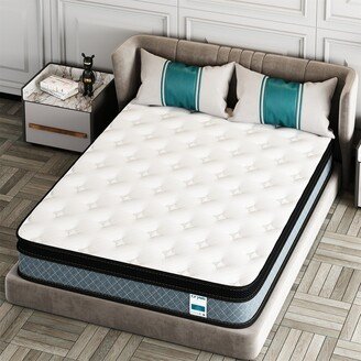 Crystli 10-inch Memory Foam Mattress and Pocket Spring - White