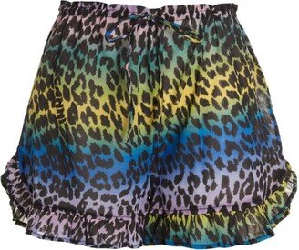 Leopard Printed Drawstring Shorts